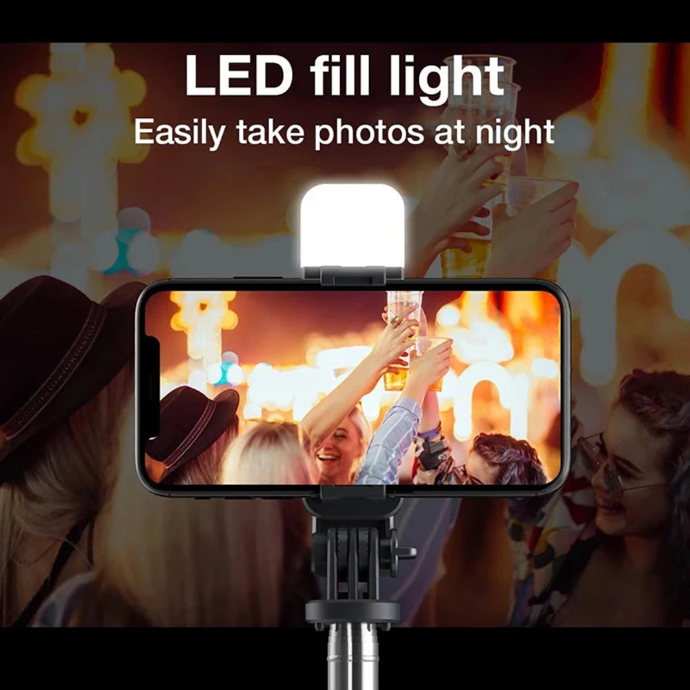 Selfie Stick Bluetooth Techsuit L02s, Universal, Svart