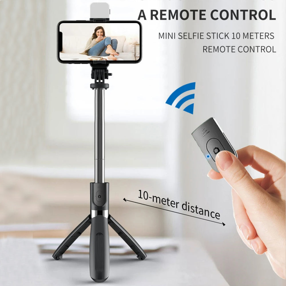 Selfie Stick Bluetooth Techsuit L02s, Universal, Svart