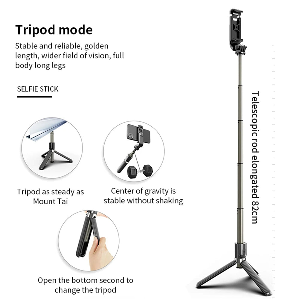 Selfie Stick Bluetooth Techsuit L03, Universal, Black