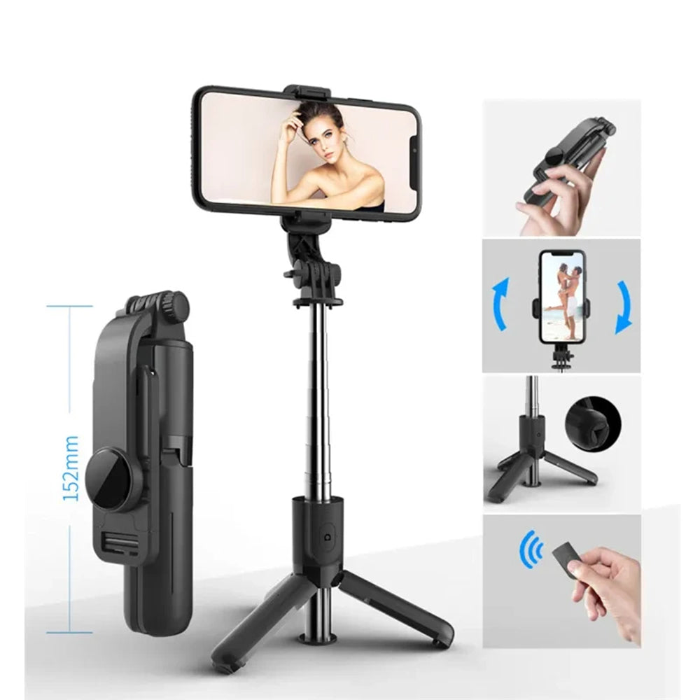 Selfie Stick Bluetooth Techsuit L11, Universal, Svart