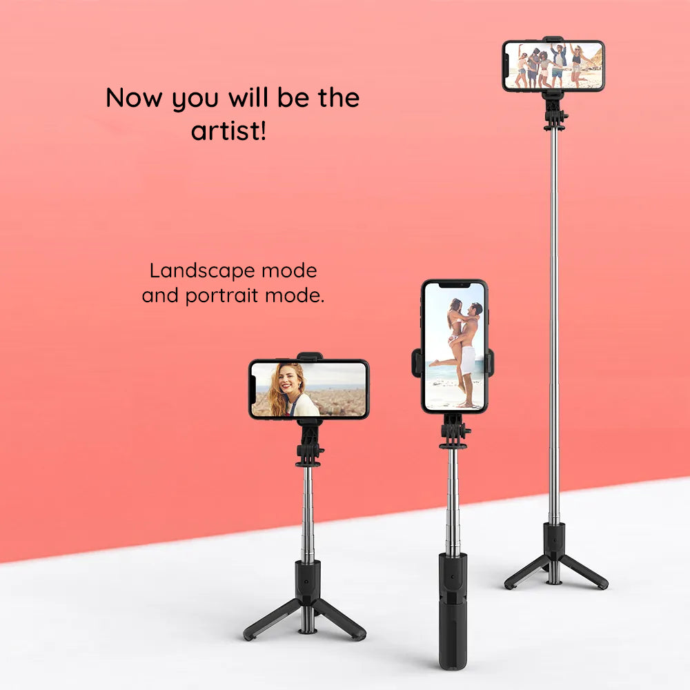 Selfie Stick Bluetooth Techsuit L11, Universal, Svart