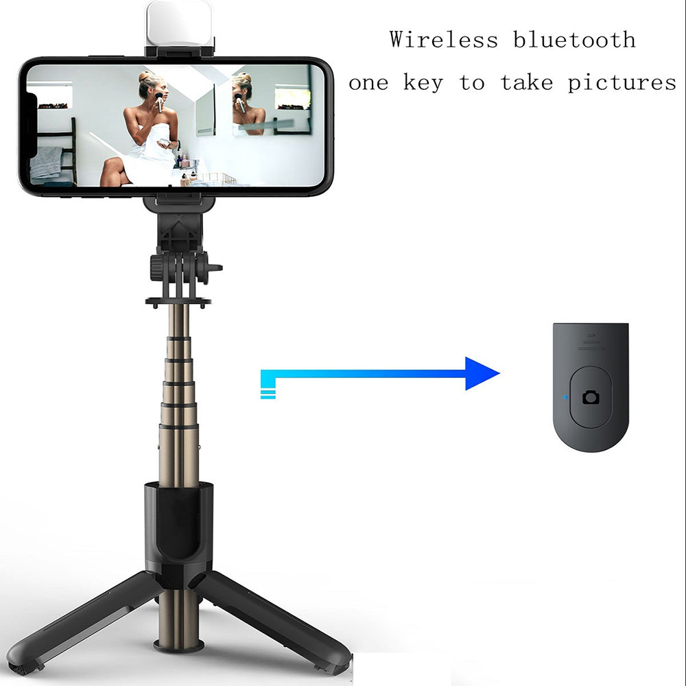 Selfie Stick Bluetooth Techsuit L11s, Universal, Svart