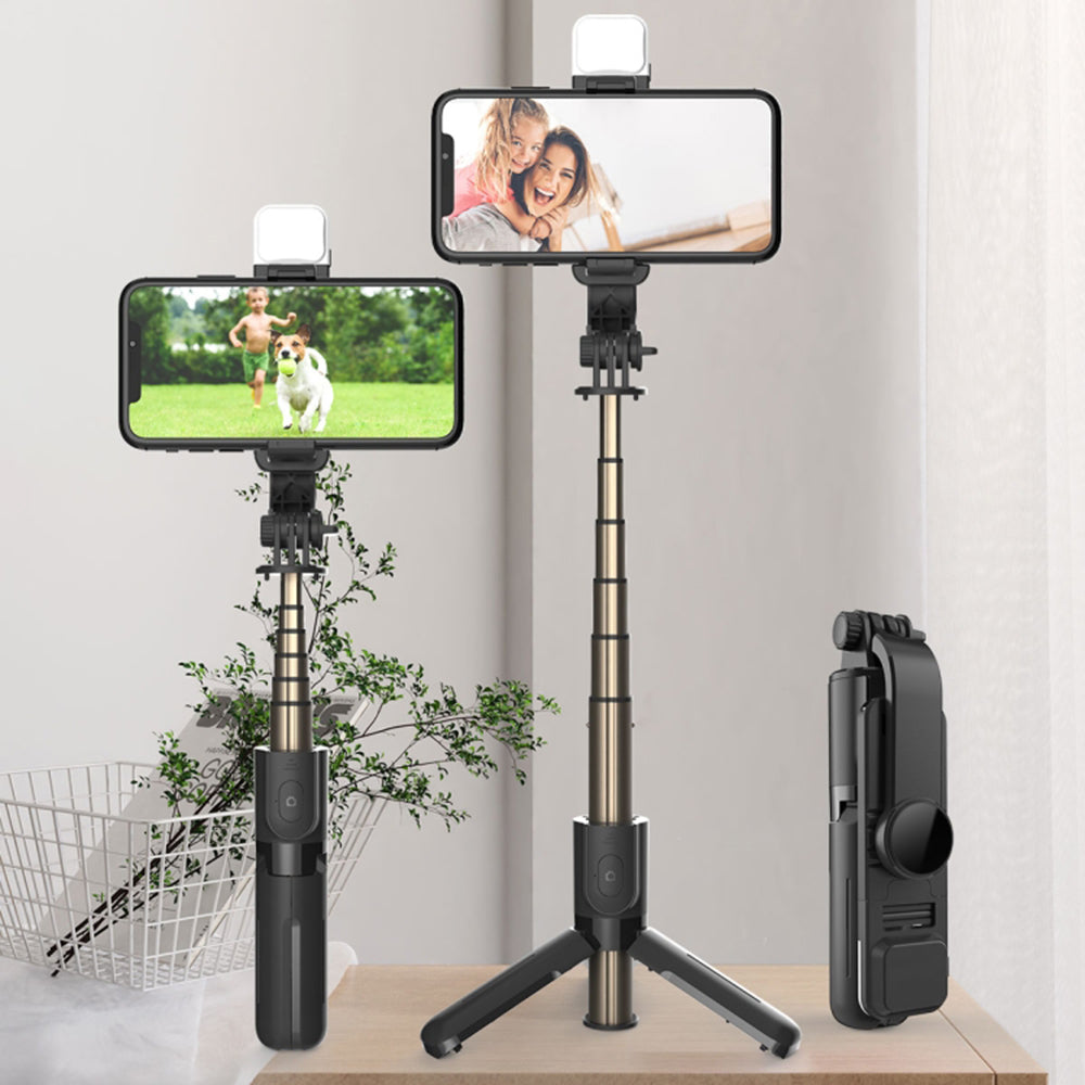 Selfie Stick Bluetooth Techsuit L11s, Universal, Svart
