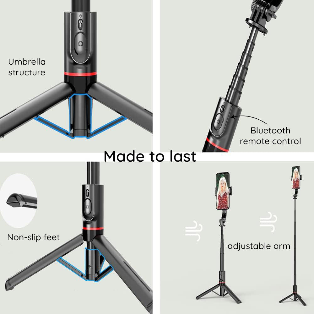 Selfie Stick Bluetooth Techsuit L12, Universal, Black