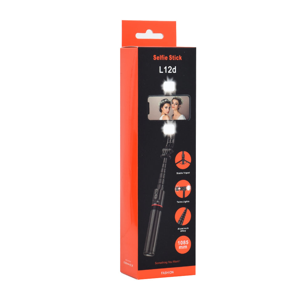 Selfie Stick Bluetooth Techsuit L12D, Universal, Svart