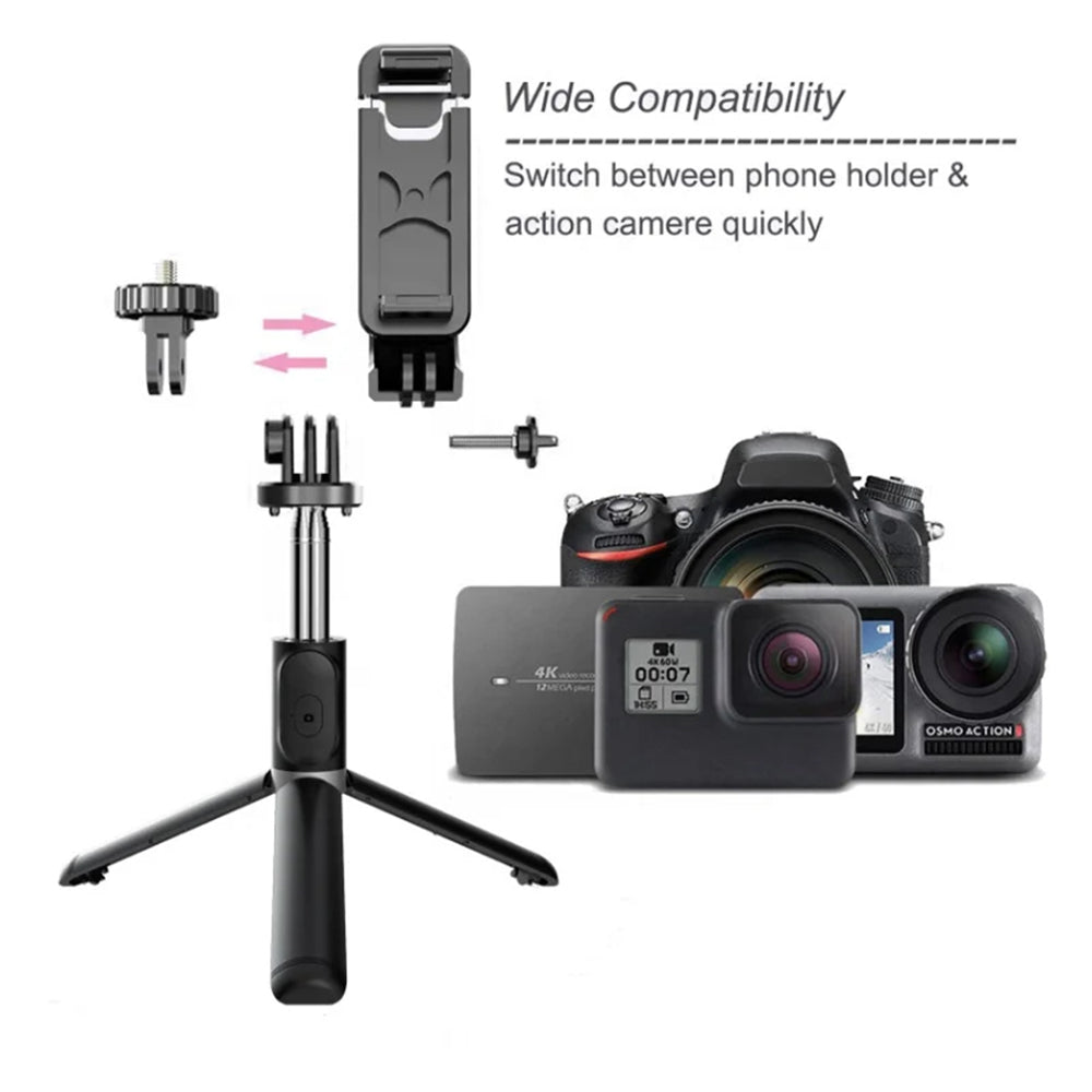 Selfie Stick Bluetooth Techsuit Q02, Universal, Svart