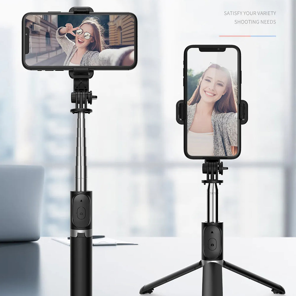 Selfie Stick Bluetooth Techsuit Q02, Universal, Svart