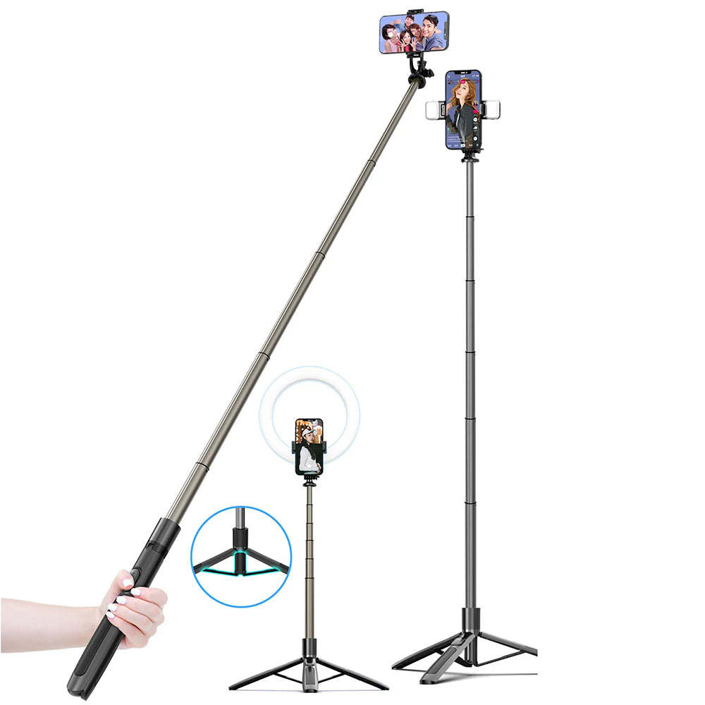 Selfie Stick Bluetooth Techsuit Q06, Universal, Svart