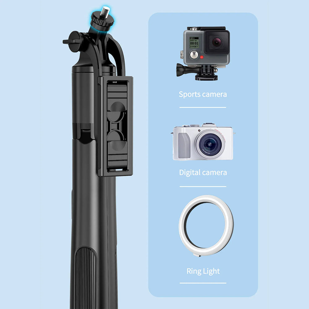 Selfie Stick Bluetooth Techsuit Q06, Universal, Svart