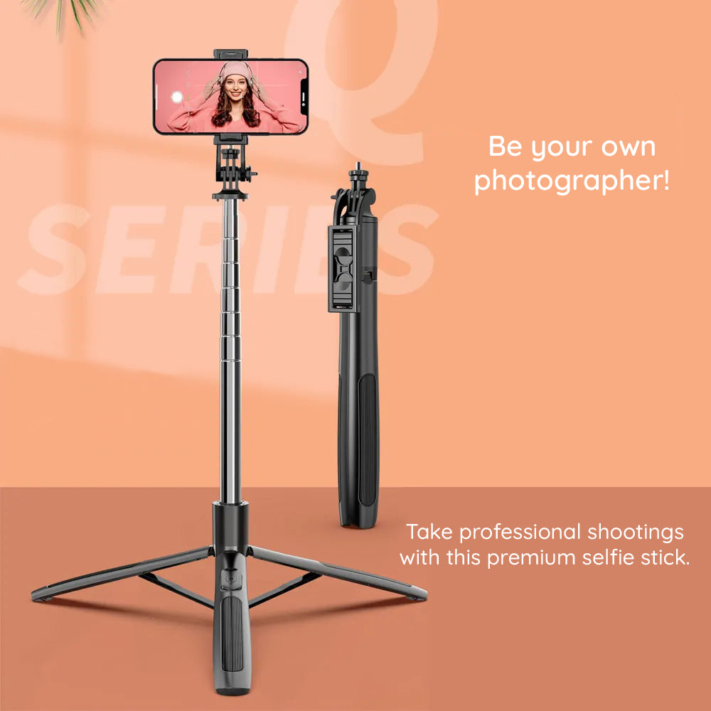 Selfie Stick Bluetooth Techsuit Q06, Universal, Svart