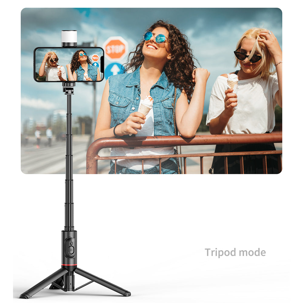 Selfie Stick Bluetooth Techsuit Q12S, Universal, Svart