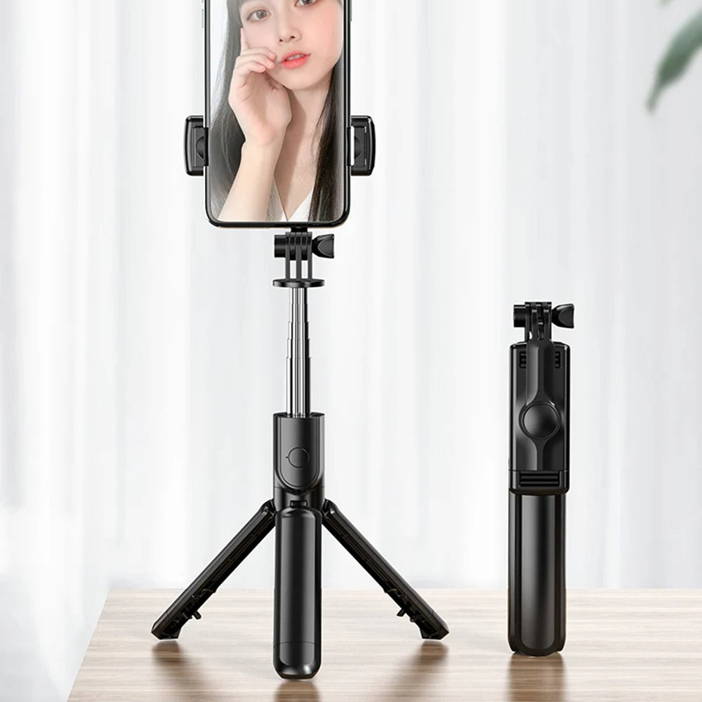 Selfie Stick Bluetooth Techsuit S03, Universal, Black