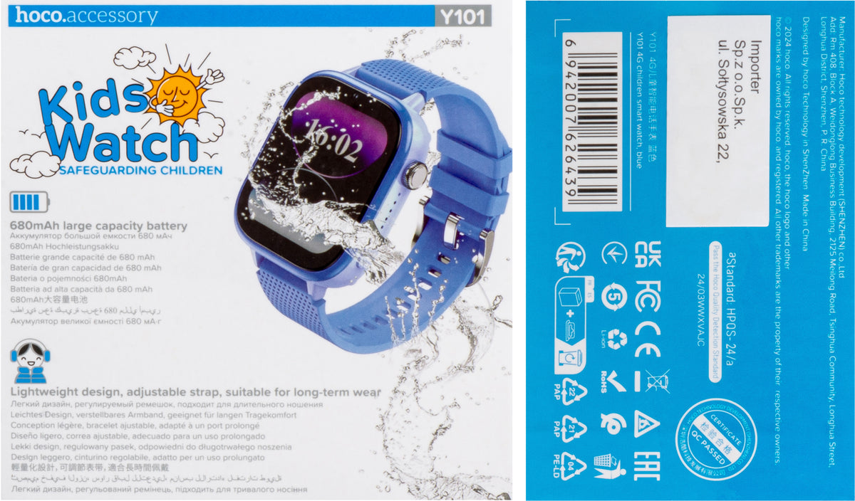 Smartwatch HOCO Y101 Kids Call, Blå