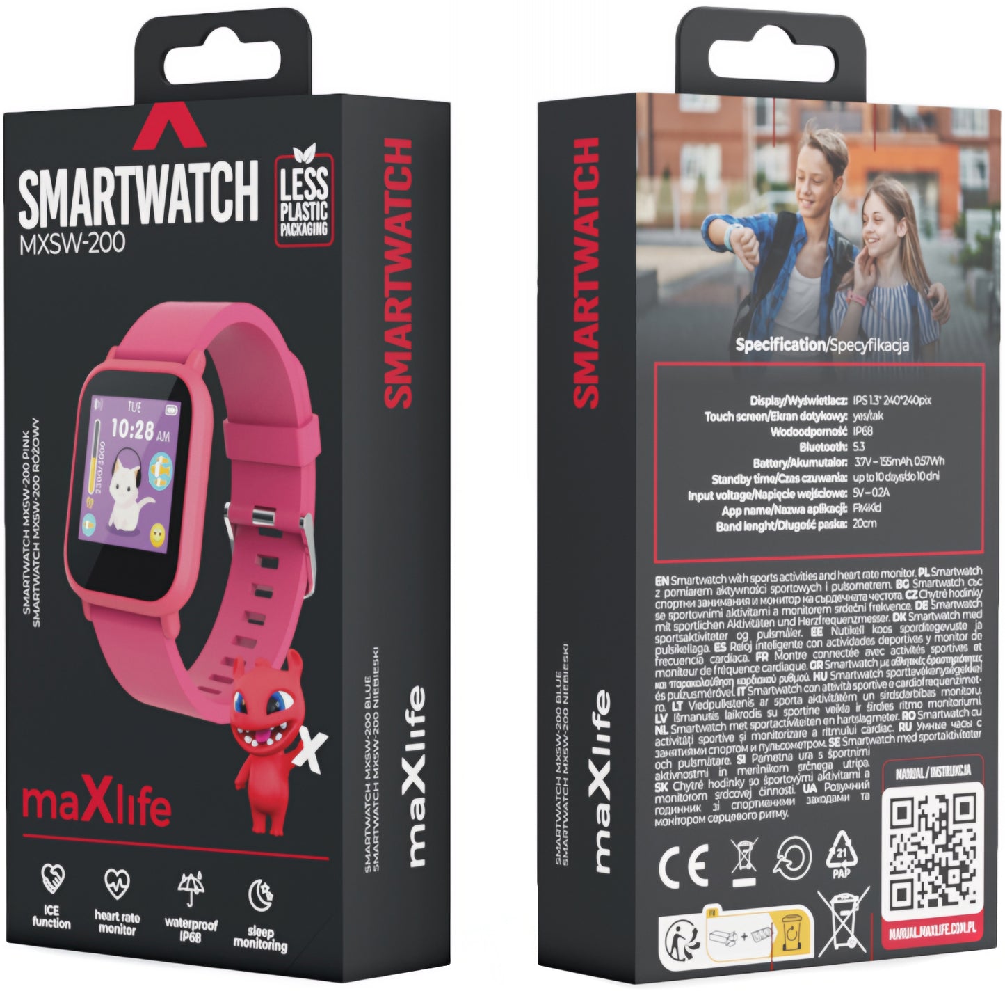 Smartwatch MaXlife Kids MXSW-200, Rosa