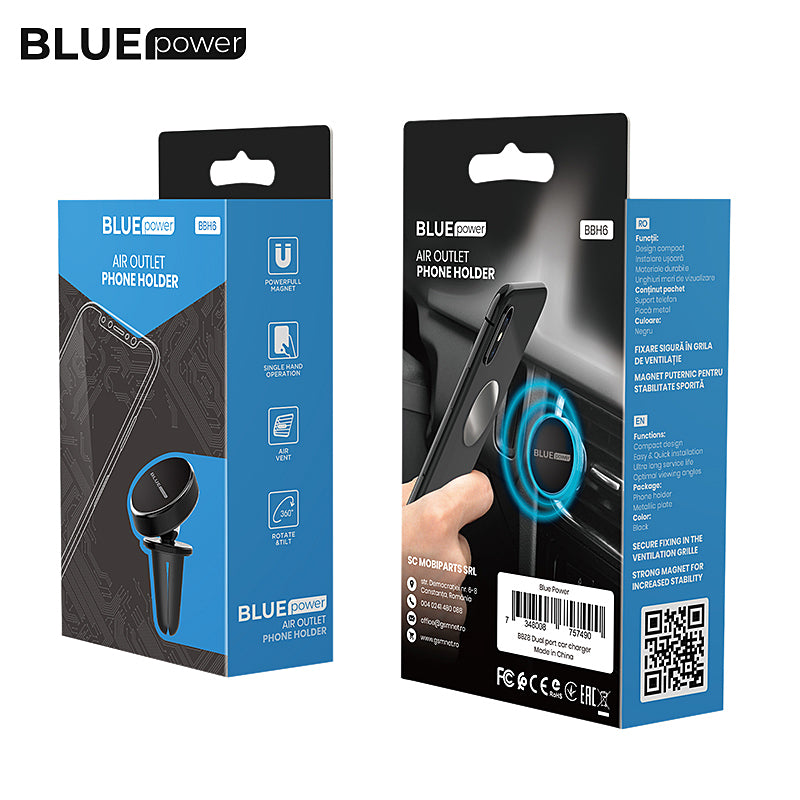 BLUE Power magnetisk bilhållare BBH6, universal, svart