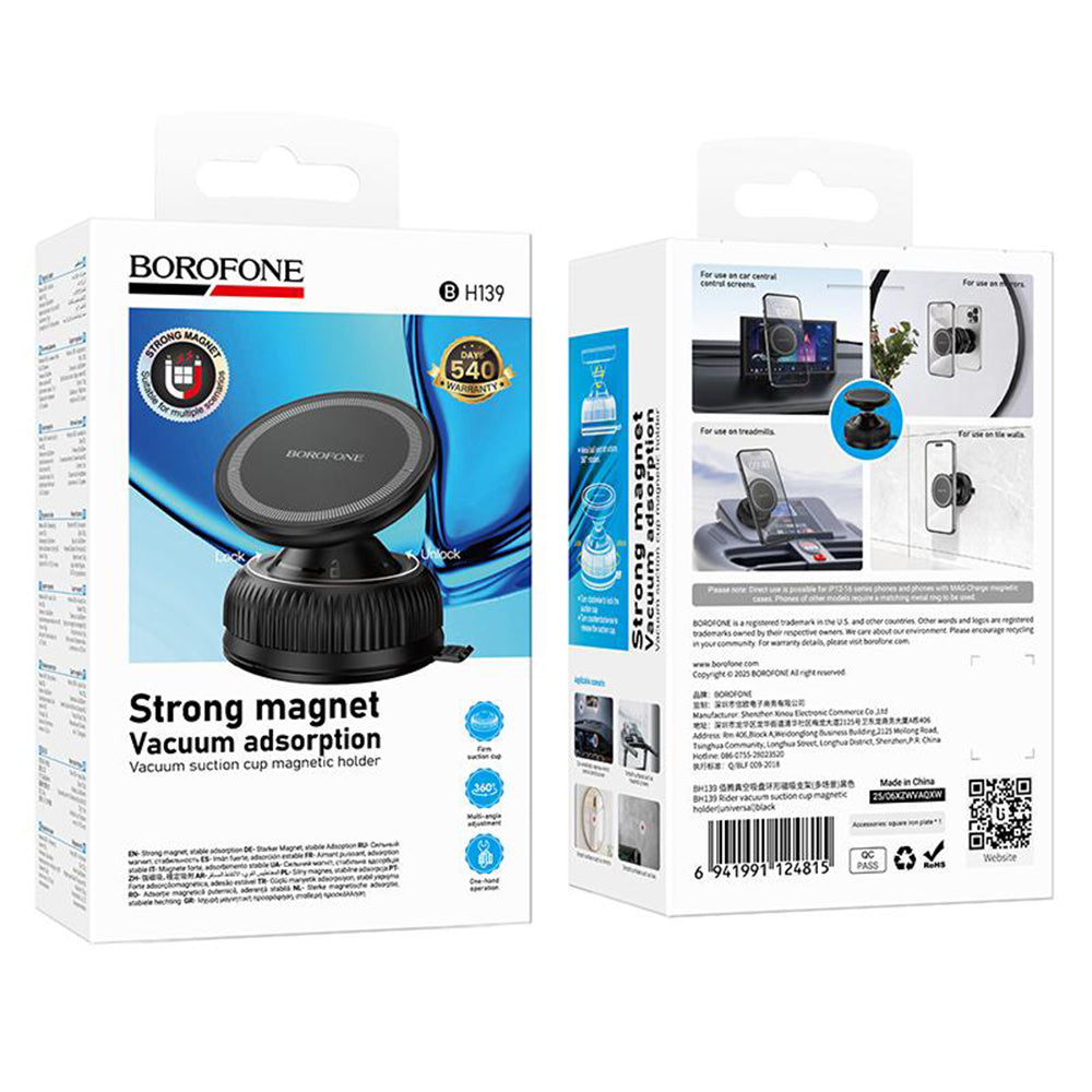 Borofone BH139 Rider Magnetic Car Mount, 4.5inch - 7inch, Black