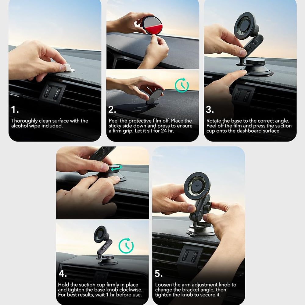 Magnetisk Bilhållare ESR OmniLock Dash, Universal, Svart