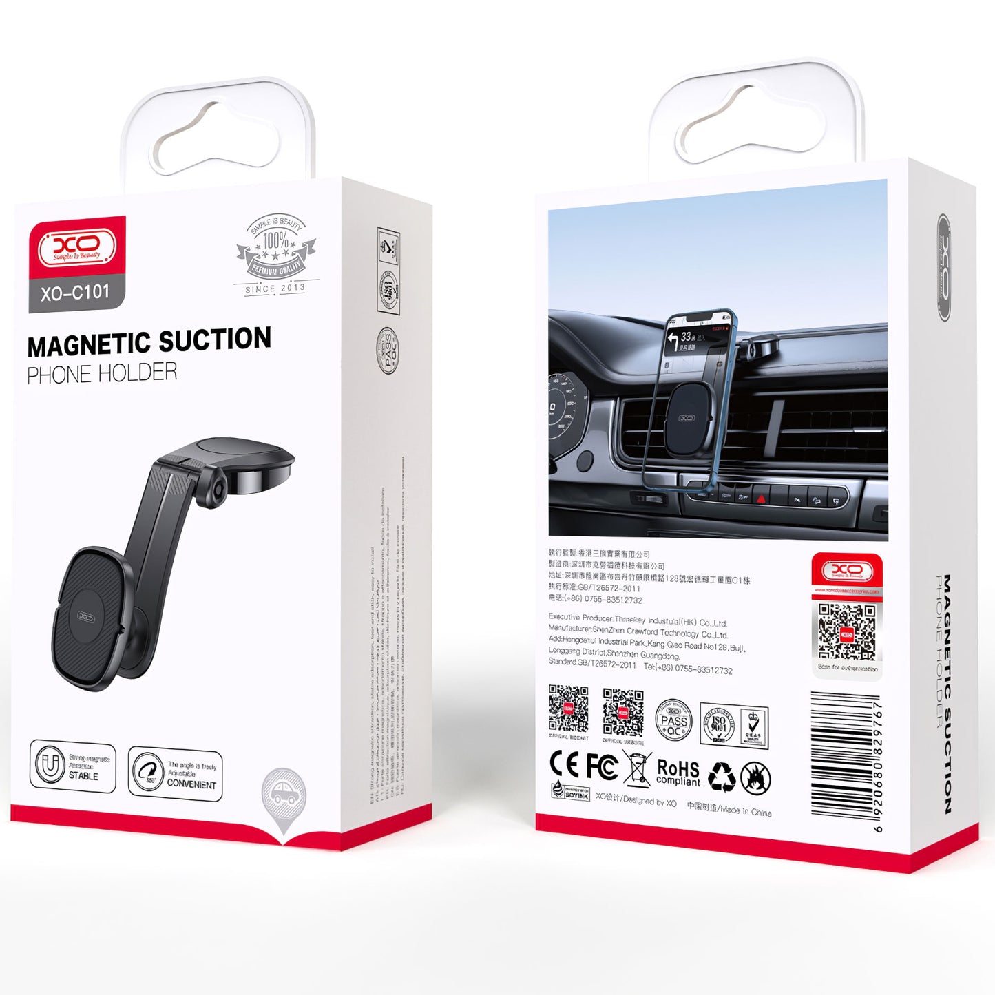 XO Design C101 Magnetiskt bilfäste, universal, svart