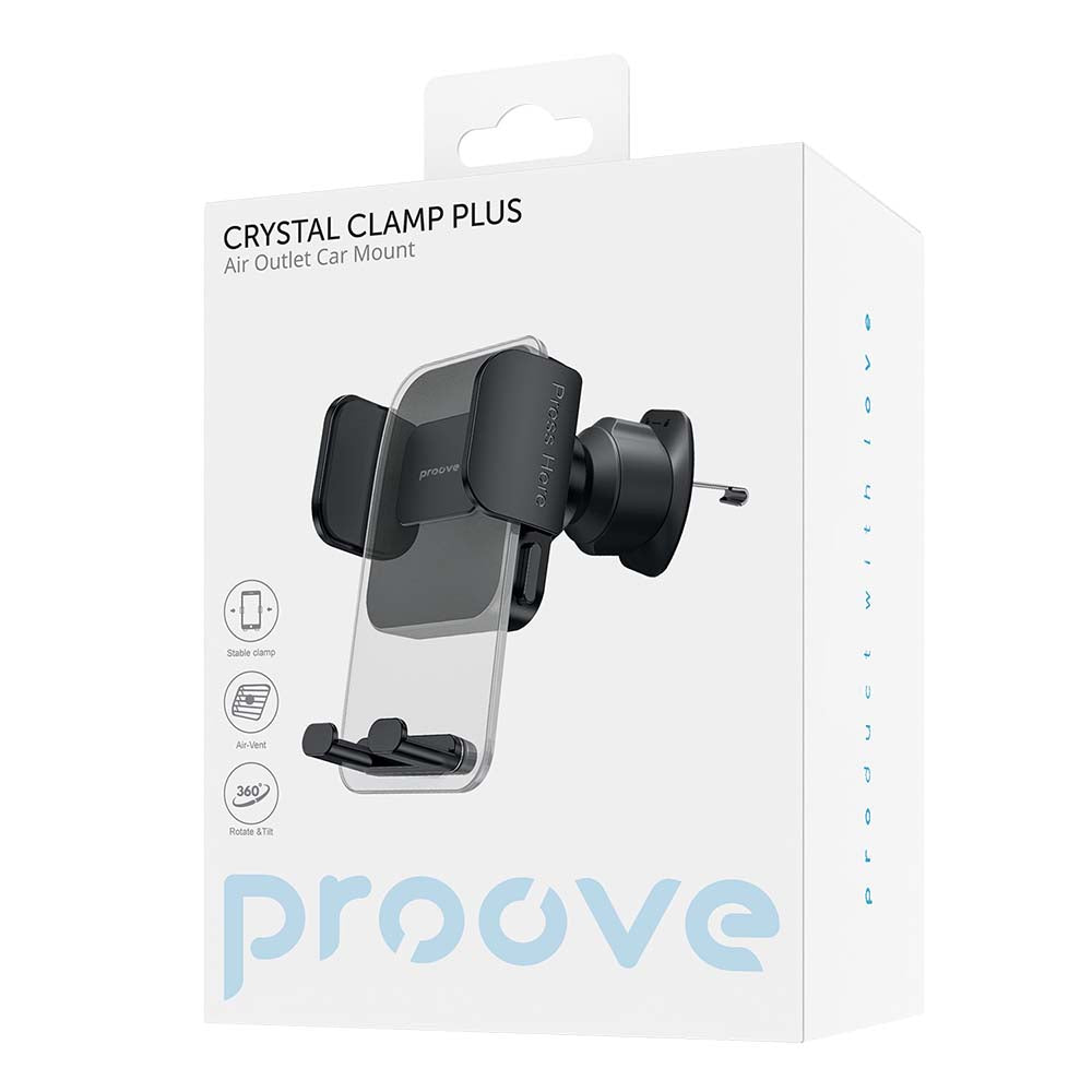 Proove Crystal Clamp Plus Vent Bilhållare, 4.7inch - 6.9inch, Svart CHCCP0000001