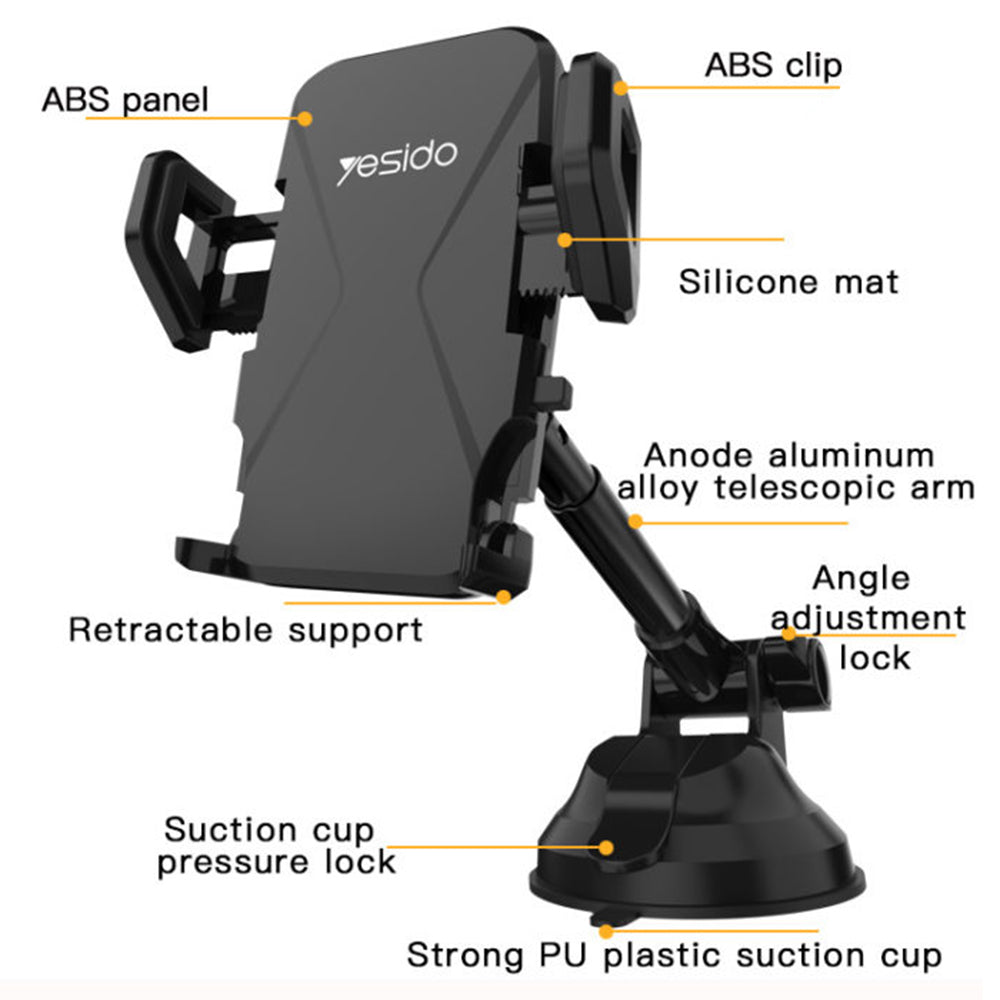 Yesido C40 Universal Car Holder, Black