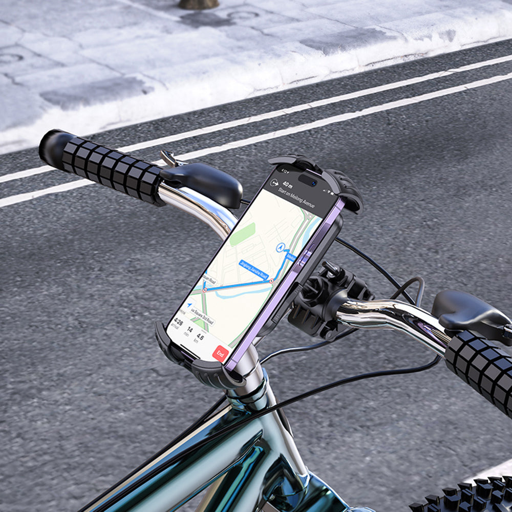 Cykel- och motorcykelhållare Borofone BH105 Basalt, 4.7 tum - 7 tum, Svart