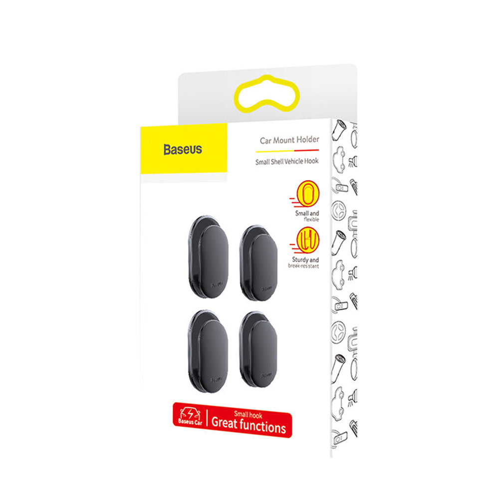 Baseus Small Shell Bilhållare, Set med 4 Stycken ACGGBK-01
