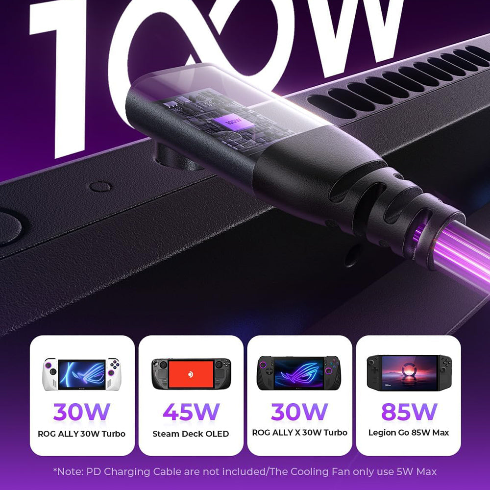 Hub-stöd med kylare Lisen S1 för ROG / Lenovo / Razer / Aya / Logitech / Onexplayer-serien, Svart YL0423110005