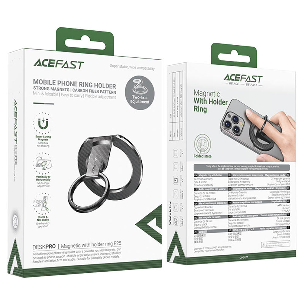 Ringstöd Acefast E25, Universal, Svart