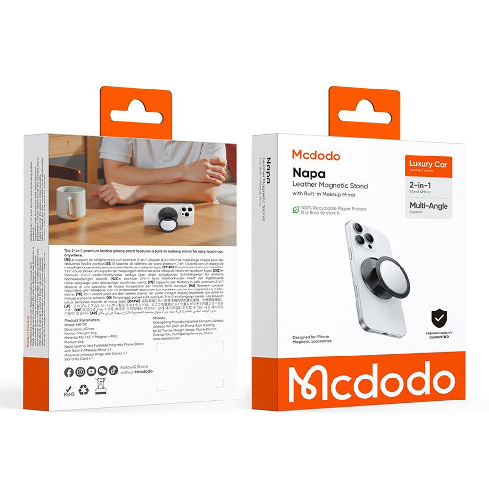 McDodo MR-7912 2in1 Ringstöd, Universal, Svart