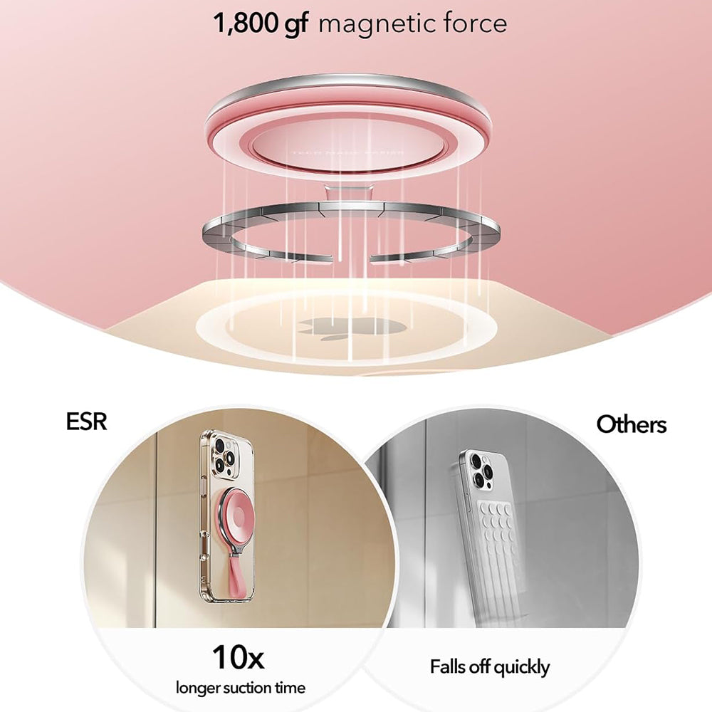 ESR HaloLock Läder Ringhållare, Universal, Rosa