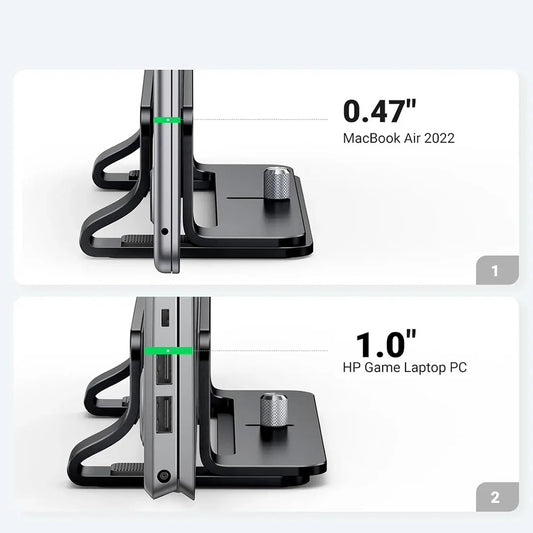 Vertikalt stöd UGREEN LP258 (25706) för laptop med tjocklek 12mm - 26mm, Svart