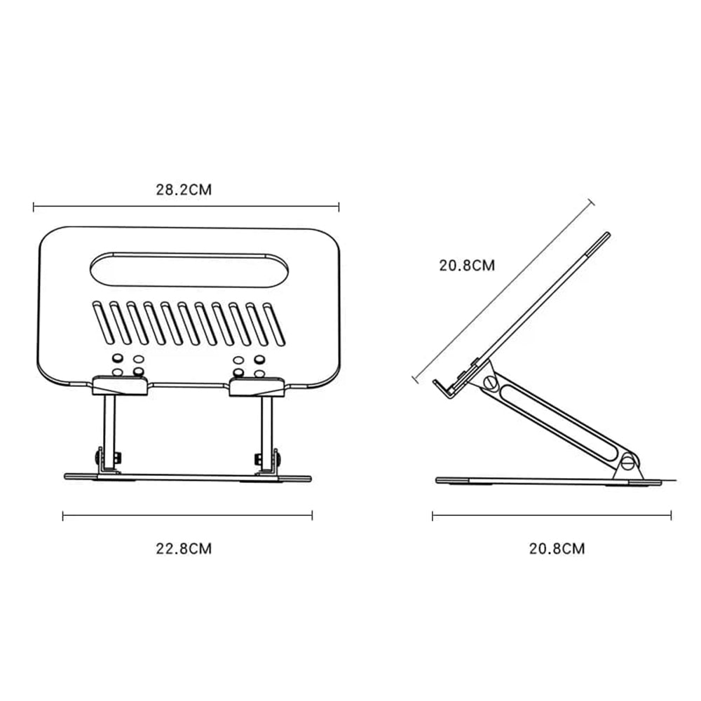 Yesido LP05-stöd för laptop 10 tum - 17 tum, Silver