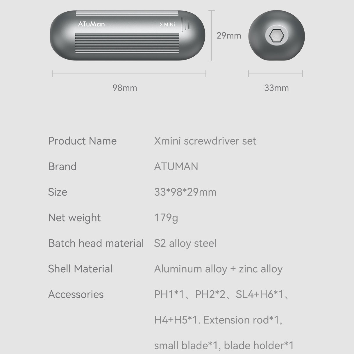 Skruvmejsel ATuMan Xmini Pocket