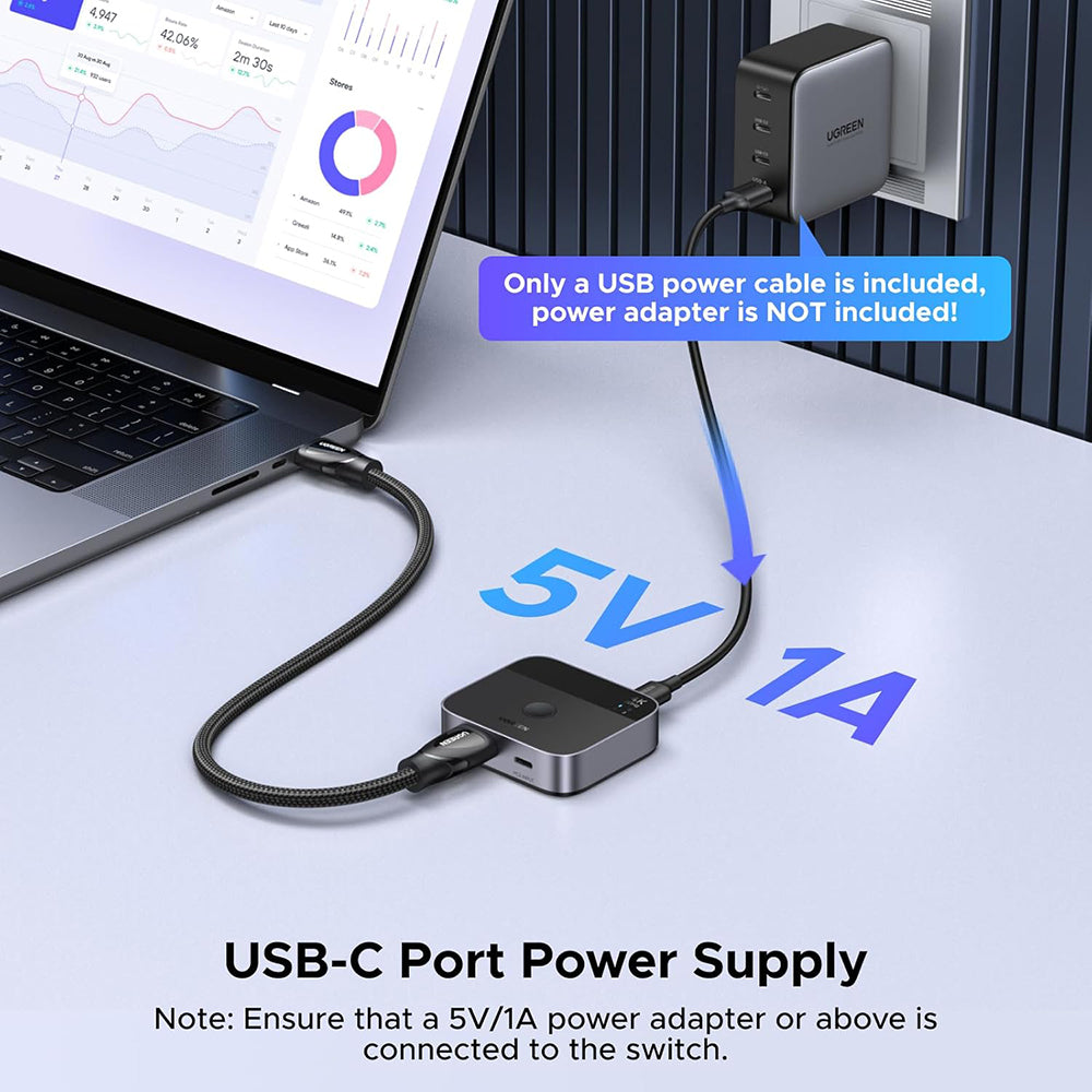 Switch Video HDMI / USB-C UGREEN AW503 (55452), Grå