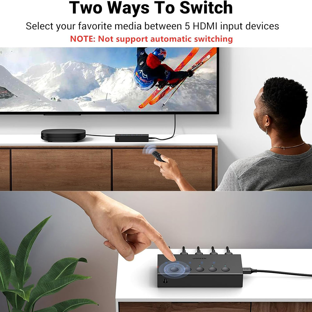 HDMI-växel UGREEN CM568 (90512), Svart