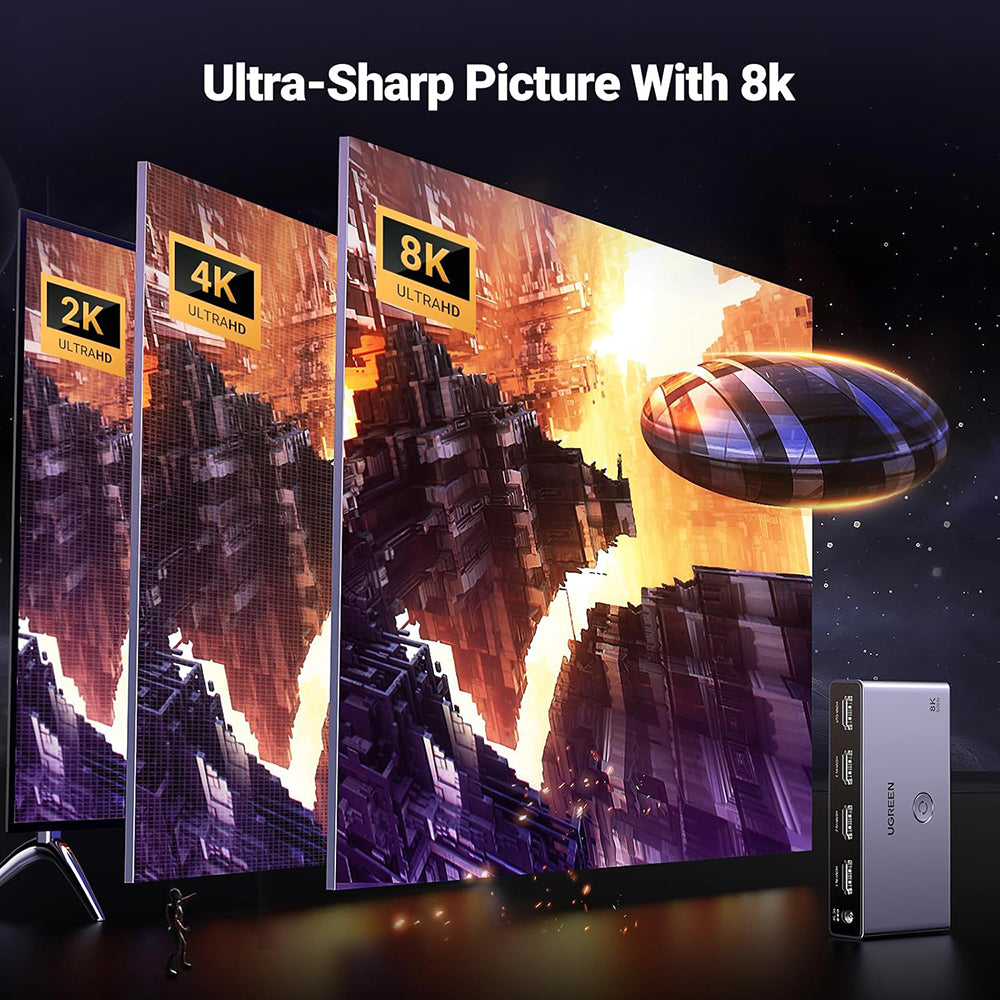 HDMI-växel UGREEN CM624 (15604), Grå