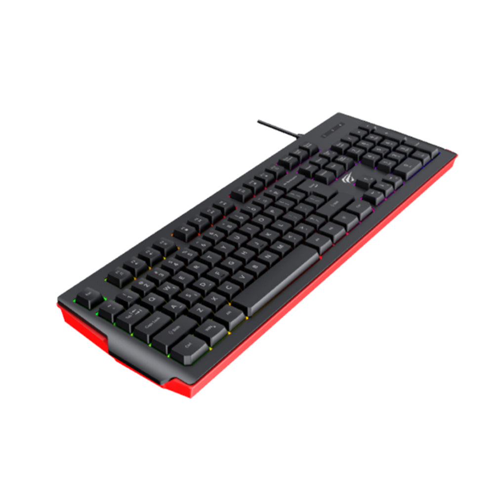Gamingtangentbord Wired USB HAVIT KB866L, RGB, 1.4m, Svart Röd
