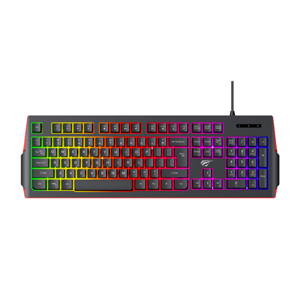 Gamingtangentbord Wired USB HAVIT KB866L, RGB, 1.4m, Svart Röd