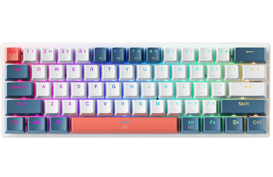 Gamingtangentbord med sladd USB Machenike K500-B61 Mekanisk, RGB, bakgrundsbelysning Röd, Vit Blå