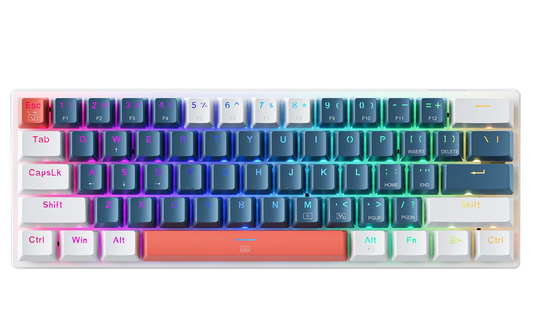 Gamingtangentbord med sladd USB Machenike K500-B61 Mekanisk, RGB, bakgrundsbelysning Brun, Blå Vit