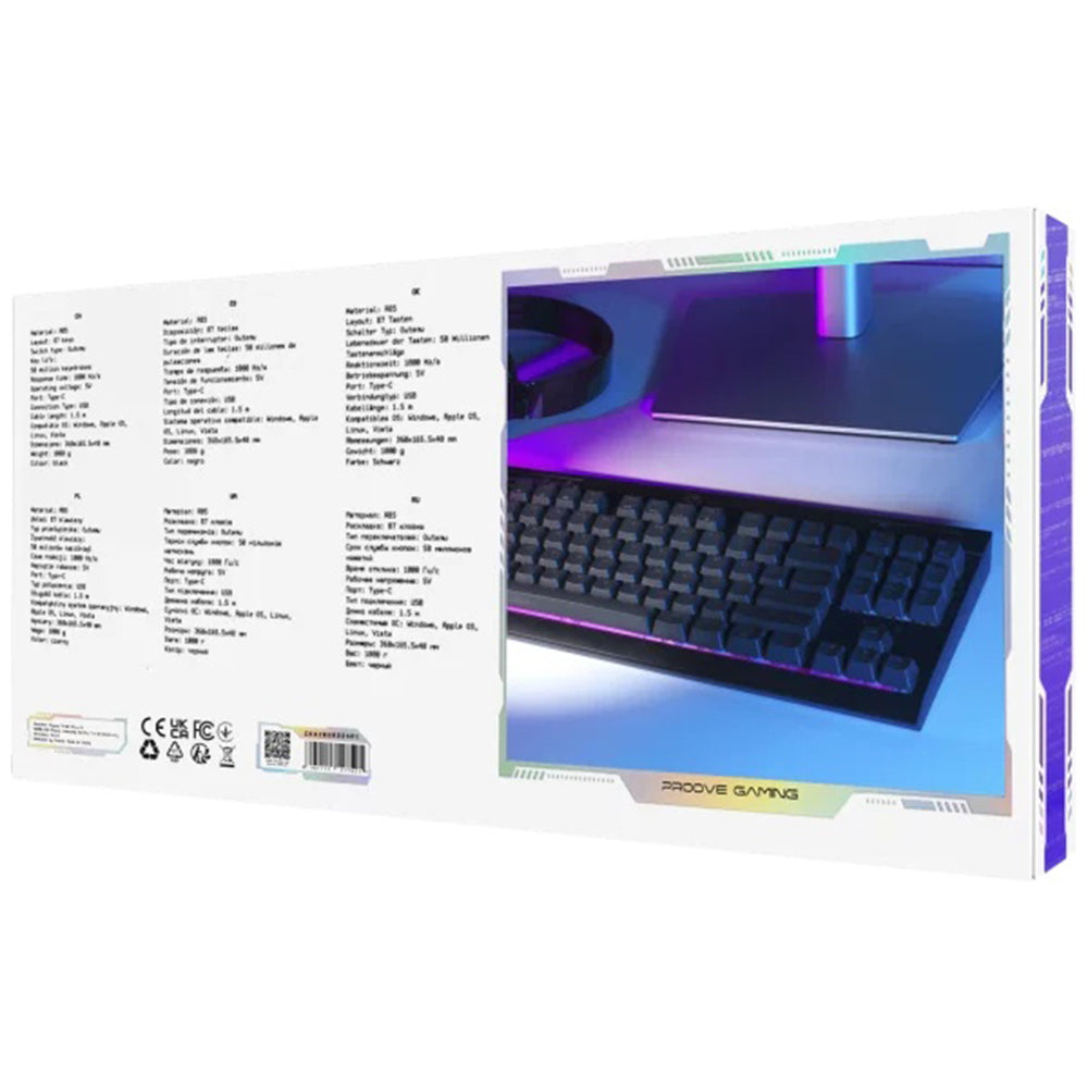 Gamingtangentbord Wired USB Proove Sideswap, RGB, 1.5m, Svart CKSIEN00022401