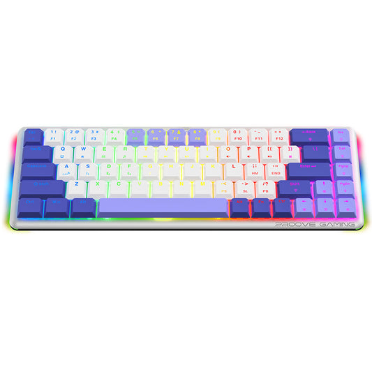 Trådlöst Gamingtangentbord Proove AFK, RGB, BT / Wi-Fi / Kabelanslutet, 1.5m, Vit WKAFKEN22002