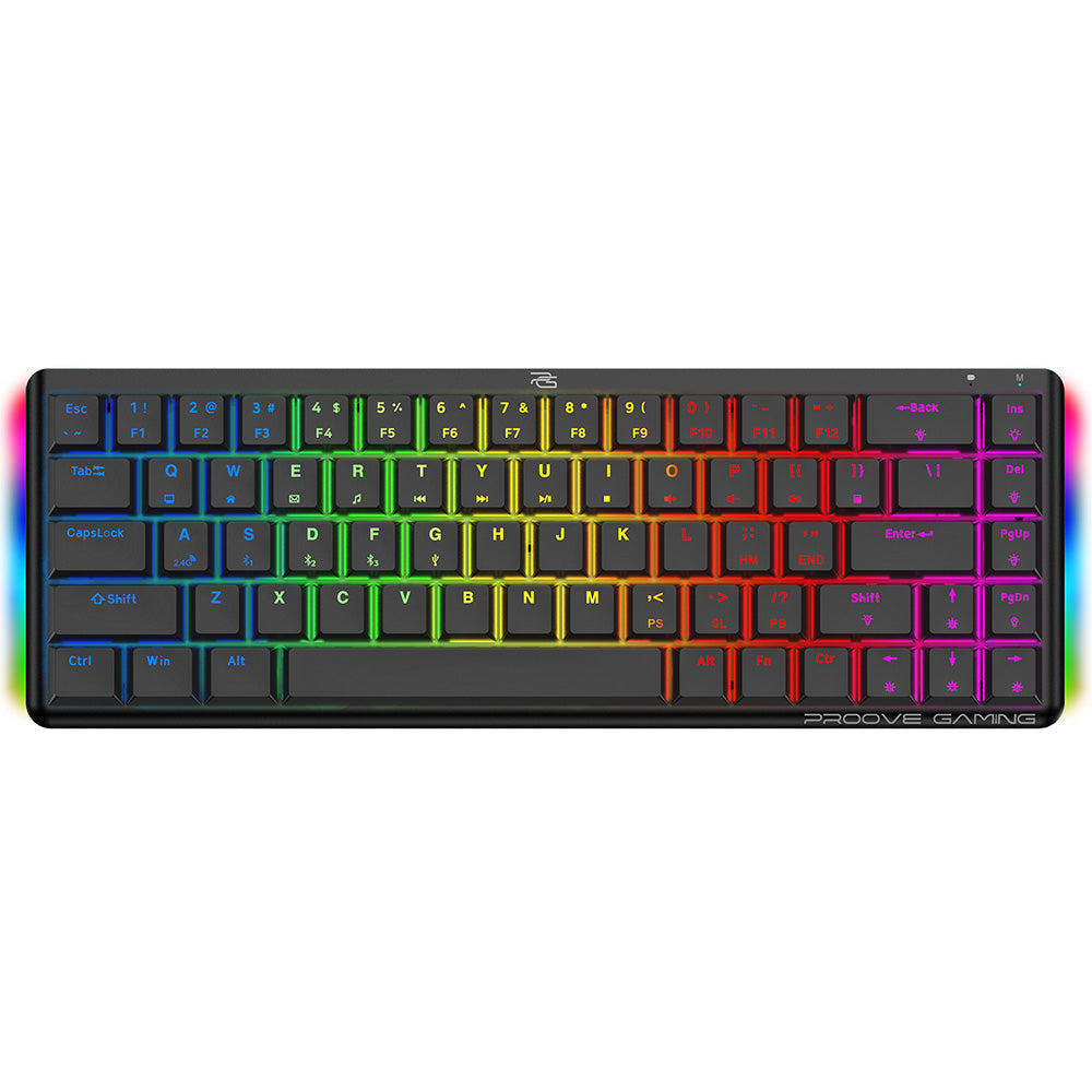 Trådlöst Gamingtangentbord Proove AFK, RGB, BT / Wi-Fi / Kabelanslutet, 1.5m, Svart WKAFKEN22001