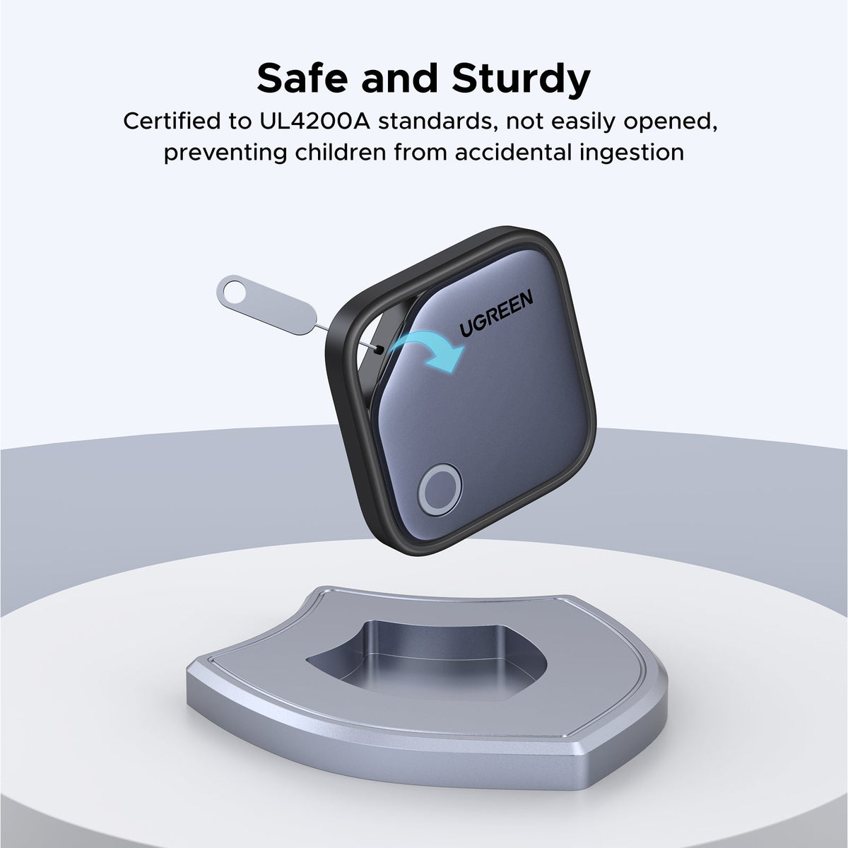 UGREEN SmartTag Pro Smart CM916 (75646P) för iOS / Android-serien, Set med 4 stycken, Svart