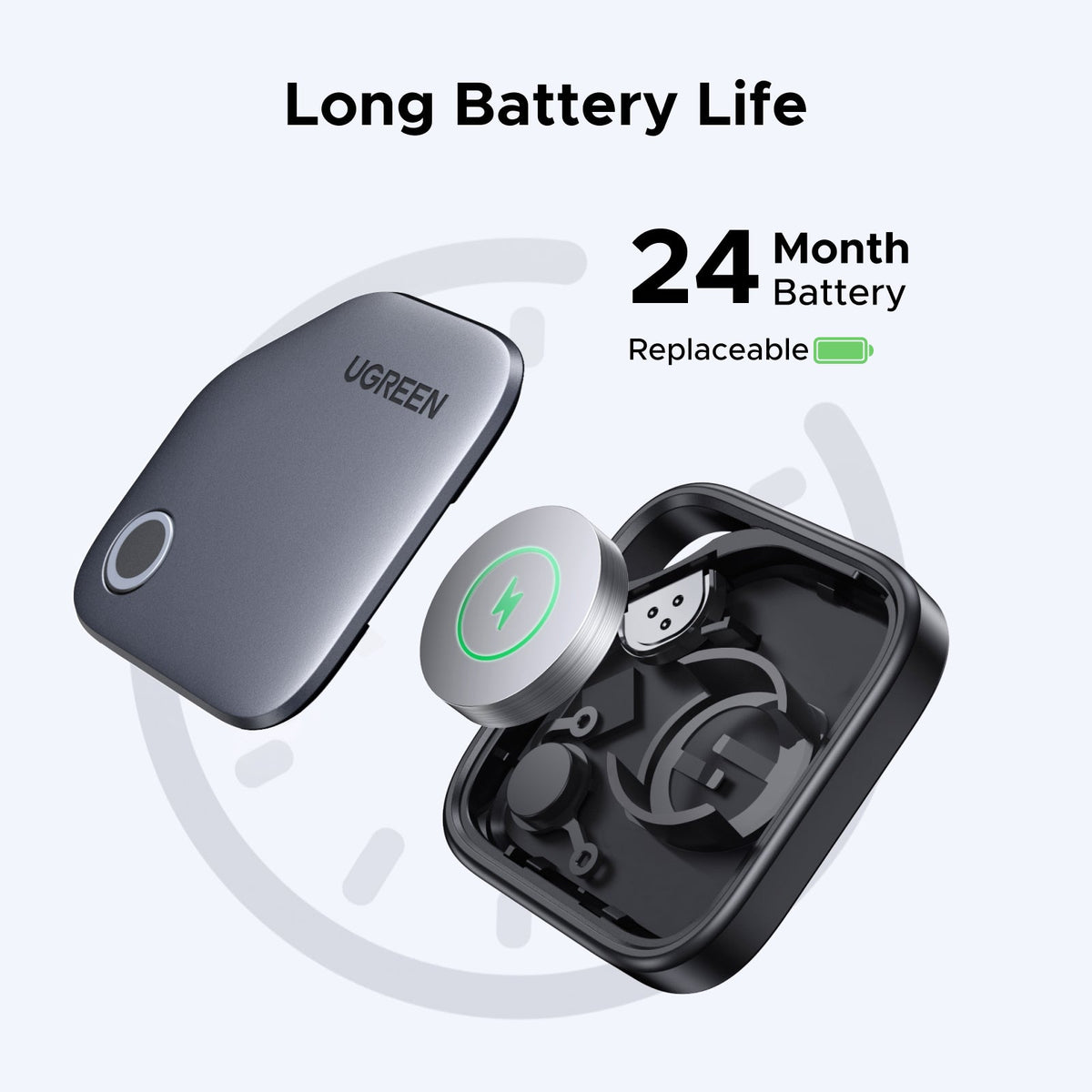 UGREEN SmartTag Pro Smart CM916 (75646P) för iOS / Android-serien, Set med 4 stycken, Svart