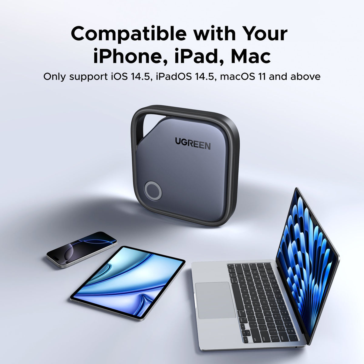UGREEN SmartTag Pro Smart CM916 (75646P) för iOS / Android-serien, Set med 4 stycken, Svart