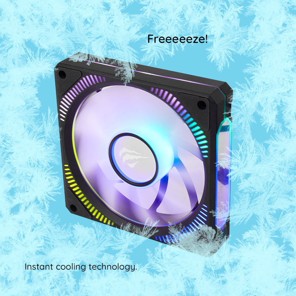 Fläkt HAVIT F2096, RGB, 1800RPM, 30dB, 3W, Svart