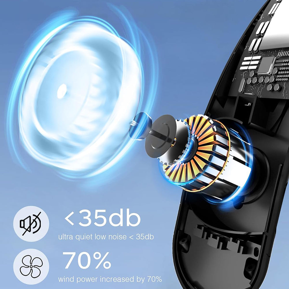 Bärbar fläkt Techsuit S8, svart