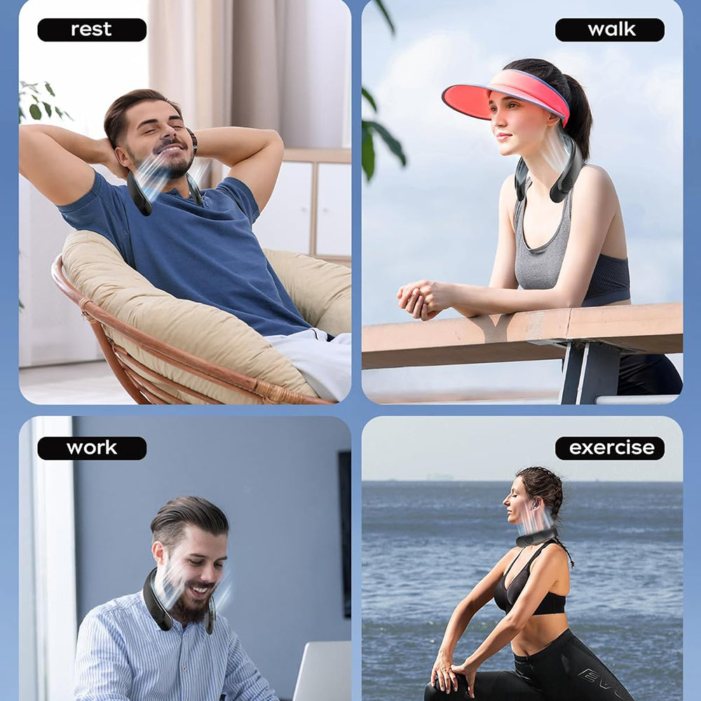 Bärbar fläkt Techsuit S8, svart