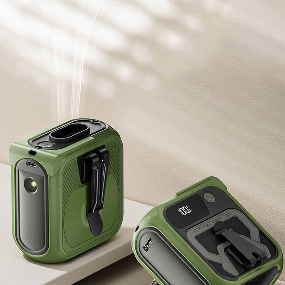 Bärbar fläkt Techsuit Z13 med externt batteri 10000mAh, Grå